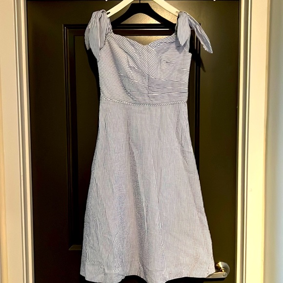 NWT Seersucker Jcrew Dress 2Tall - Picture 1 of 4